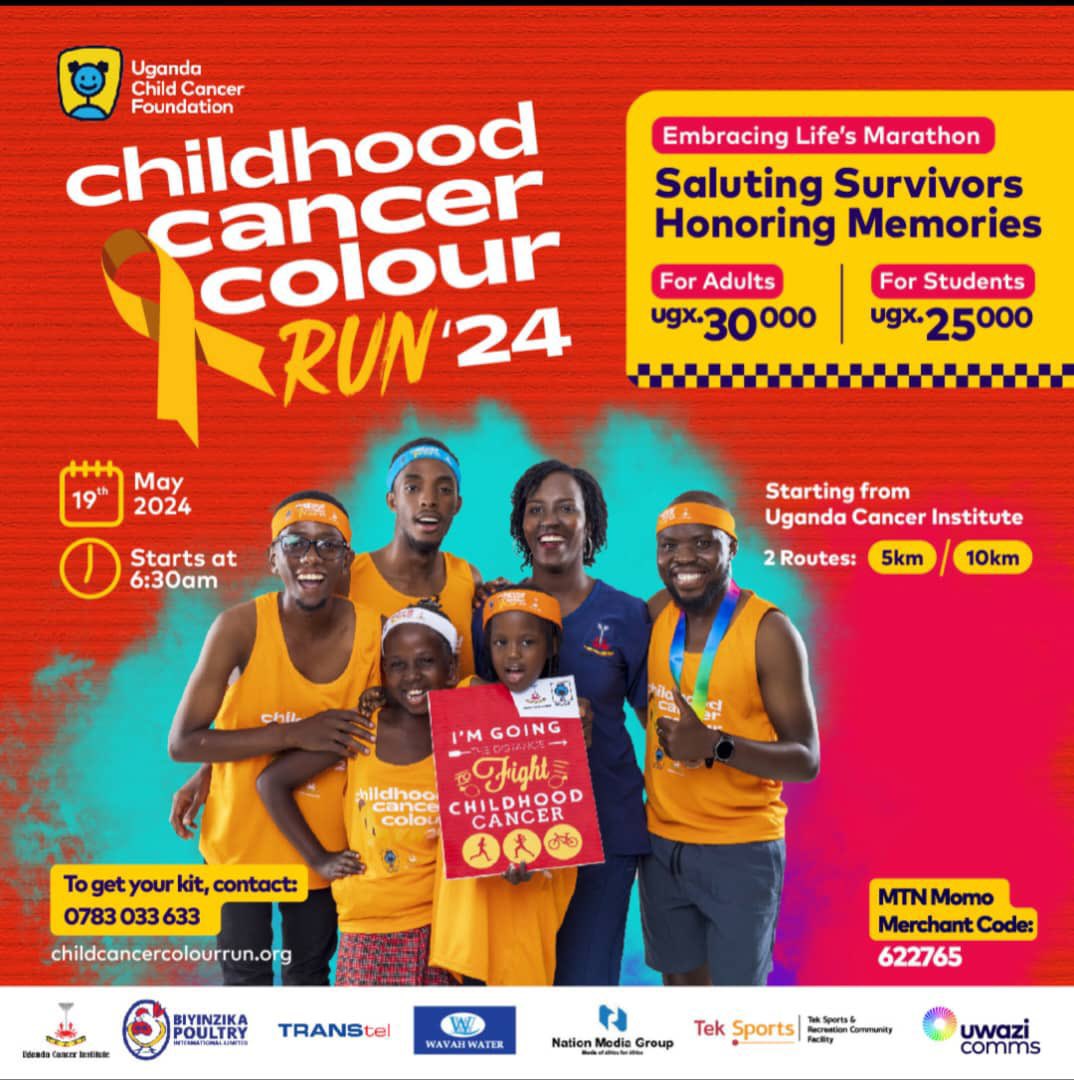 teksportsrcf's tweet photo. Imagine! 

According to the @UCCF_Official , 7 out of the 10 children that are received by the @UgandaCancerIns end up abandoning treatment because of treatment related costs. The highest reason for abandonment is transport. 

We invite you to join the #ChildhoodCancerColourRun to stand with these children & their families. 

Every cent counts

Come through @Makerere this evening at 5PM & we start training those muscles of the 10KM run on 19th May🏃🏃‍♀️🏃‍♂️🏃🏃🏃🏃‍♀️🏃‍♀️🏃‍♀️🏃‍♂️🏃‍♂️🏃‍♂️

#KeepItAtTekSports #ActOnNCDs #BeatNCDs #LetsBeActive