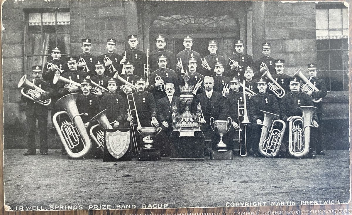 Postcard of Irwell Springs Prize Brass Band, Backup, Lancashire. #postcard #Bacup #Brassband #Irwellsprings