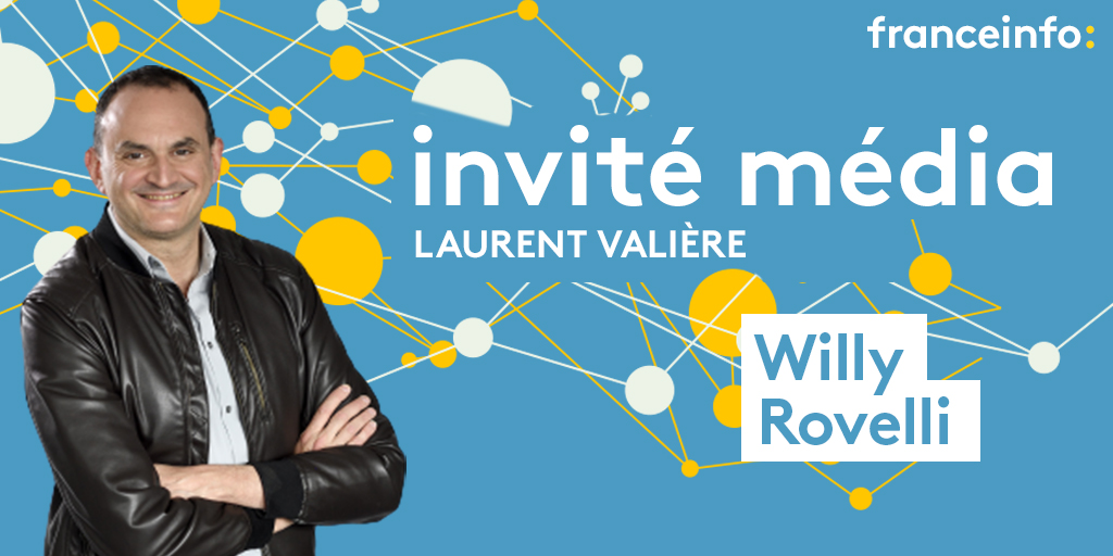 👉 Ce matin, @LaurentValiere reçoit l’animateur radio et télévision @Willy_Rovelli, pour le lancement de son émission “Willy vient déjeuner chez vous...” sur France 3 A suivre à 9h50 sur @franceinfo 📻 ⤵️ francetvinfo.fr/en-direct/radi…