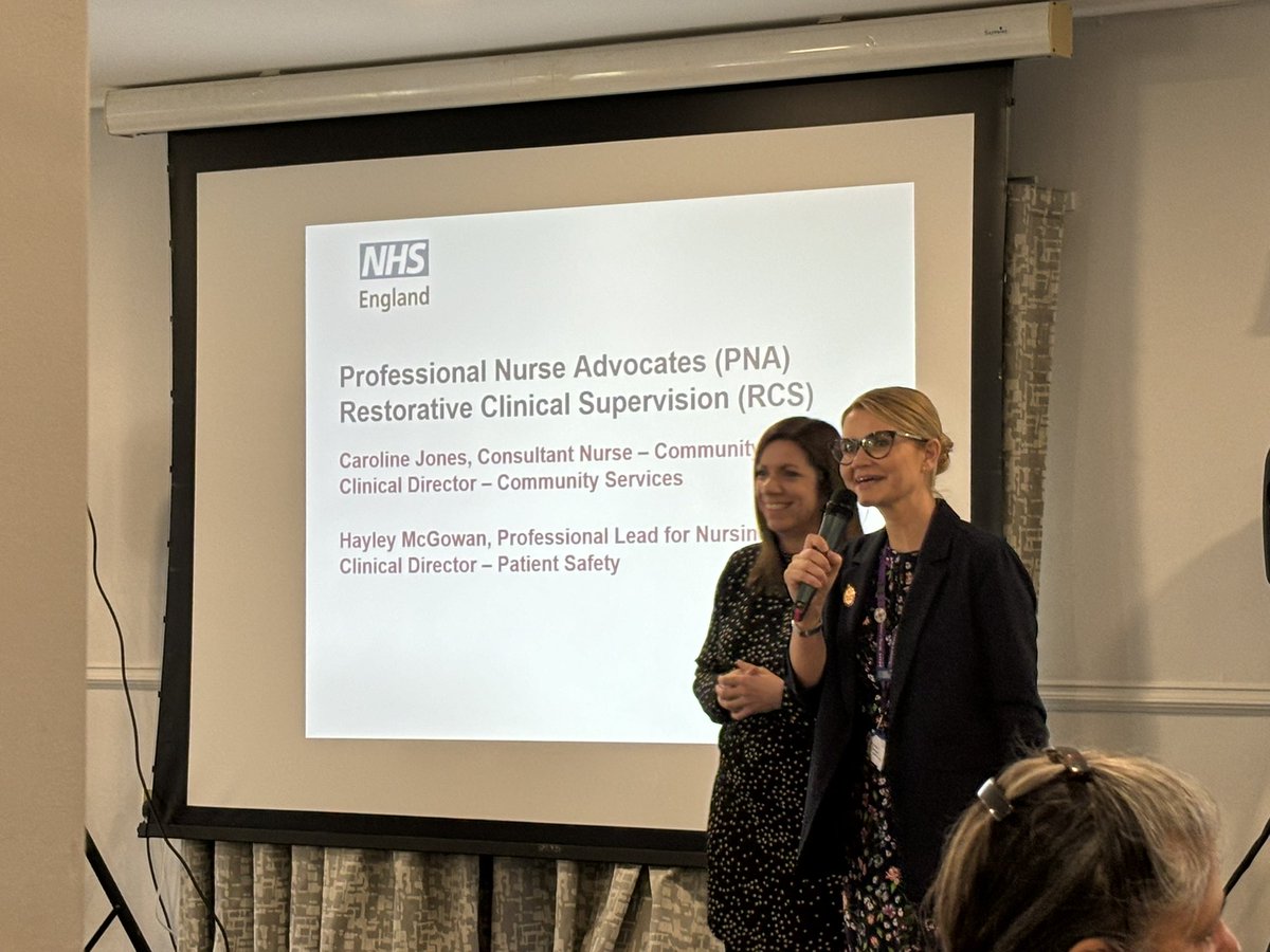 After a lovely presentation on what nurses in @cwpnhs have achieved next we have Caroline Jones and @HayleyMcGowan14 providing us with a session on the professional nurse advocate role