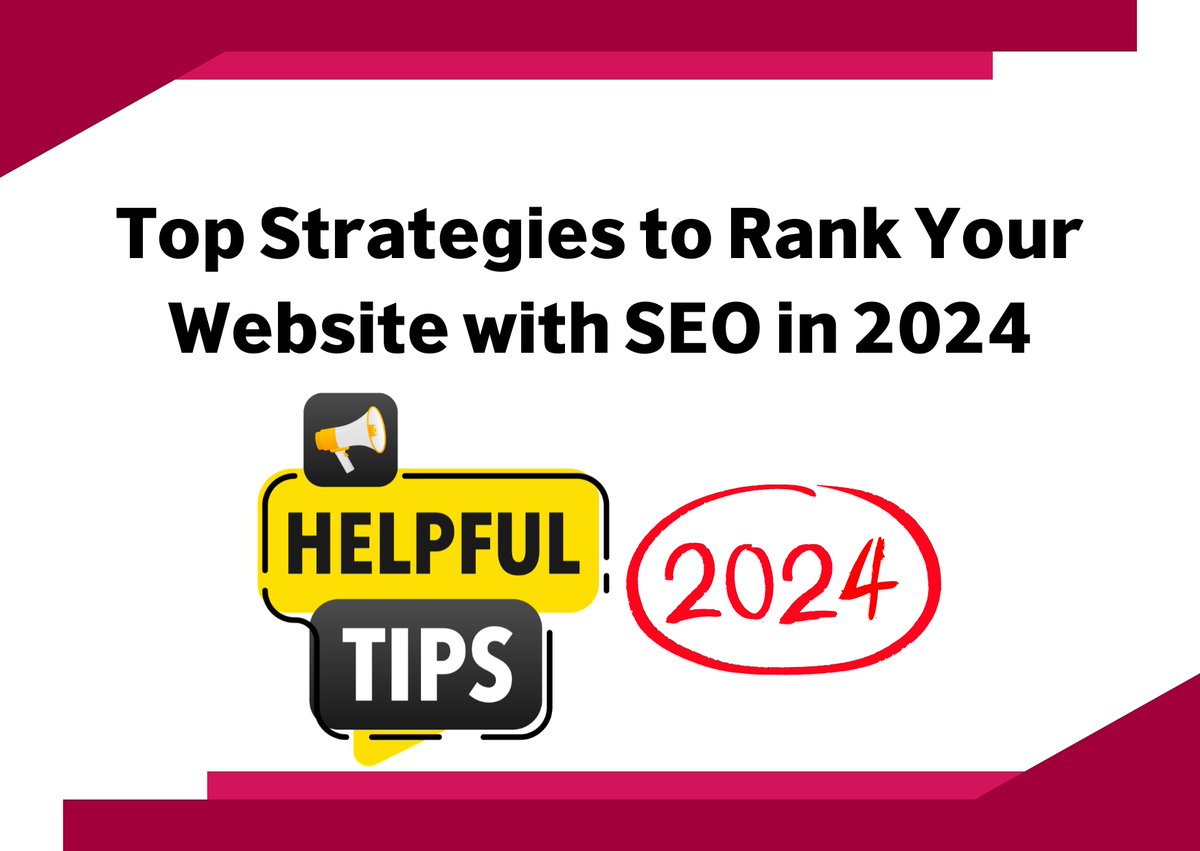 Top Strategies to Rank Your Website with SEO in 2024 

linkedin.com/pulse/top-stra… 

#digitalmarketing #seoexpert #seo #websiteranking #searchengineoptimization #contentstrategy #userexperience #sem #fiverr #voicesearchoptimization #technicalseo
