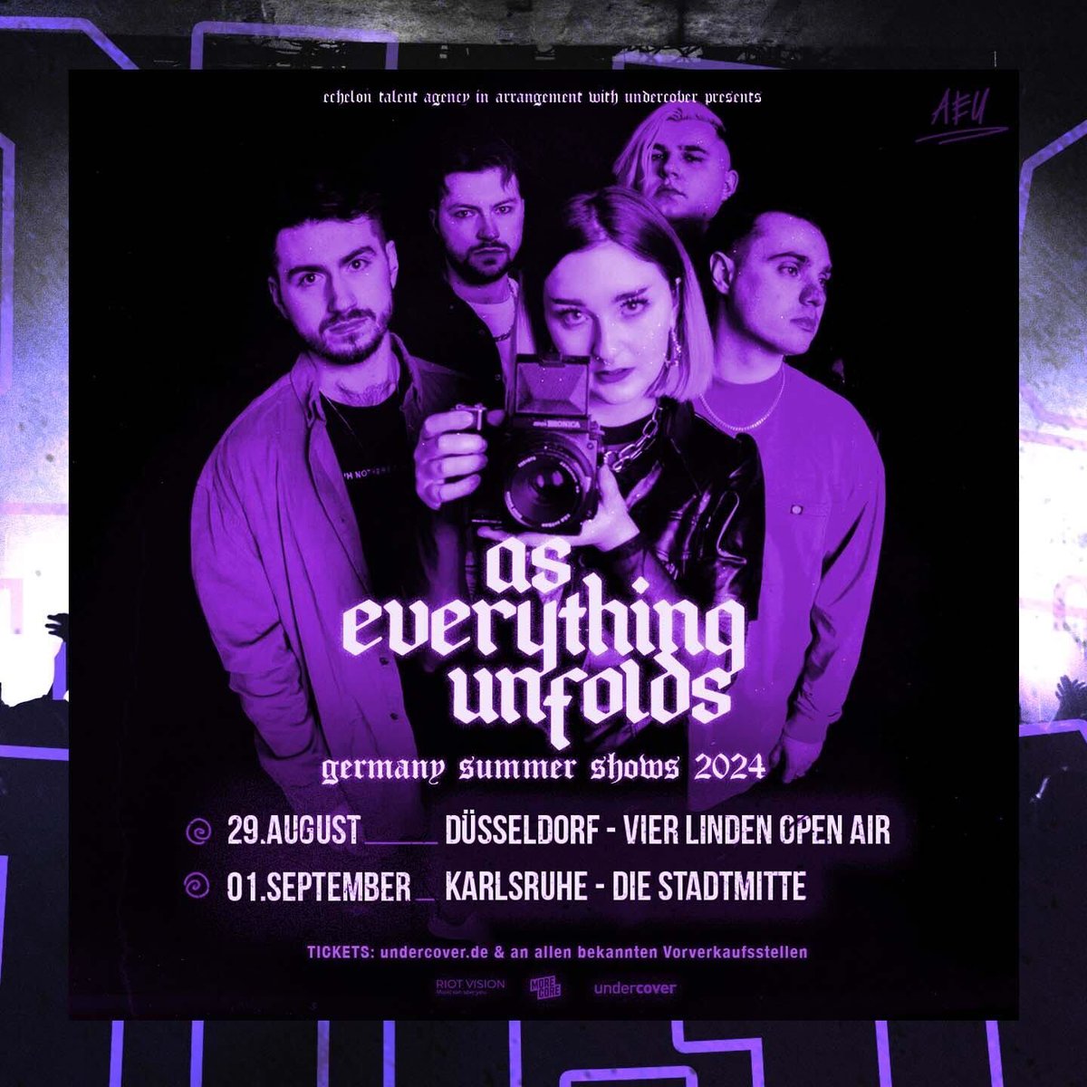 We’ve got a big summer of festivals coming up alongside our only German headline shows of 2024! ☀️ We can’t wait to see you! 💜 Tix - aseverythingunfolds.com