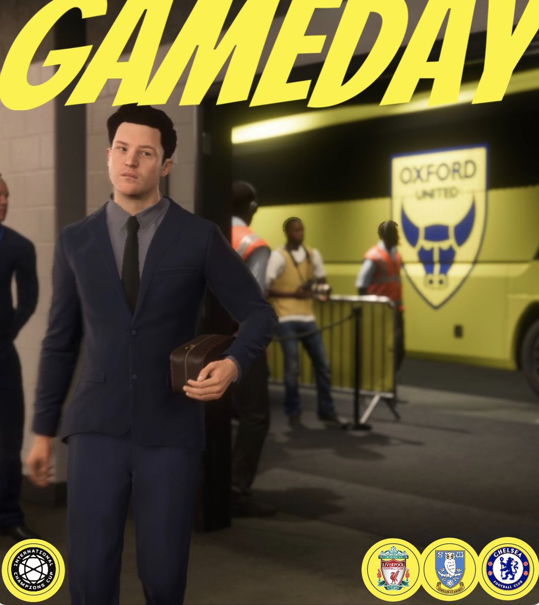 Big night ahead in the ICC Pre Season Tournament👊.

Oxford V Liverpool 🏡 8pm.

Sheffield Wednesday V Oxford 🚌 8.45pm.

Chelsea V Oxford 🚌 9.15pm.