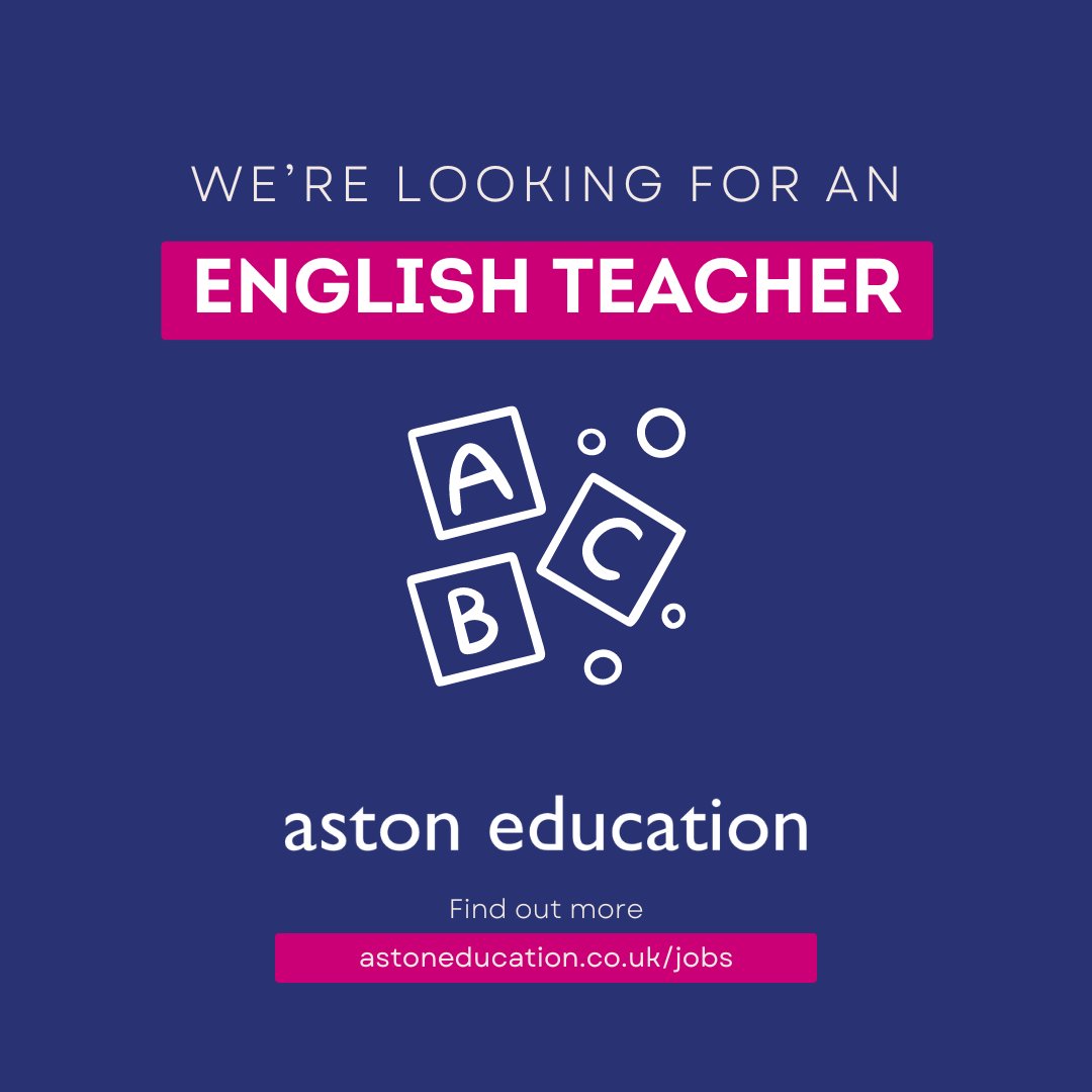 📚 Ignite a Passion for Words!

✍️ Seeking an Inspirational English Teacher in Bexley!

astoneducation.co.uk/jobs/engbexl40…

#TeachingJobs #EnglishTeacher #EducationCareers #BexleyJobs #LondonTeachingJobs #LiteracyDevelopment #AstonEducation