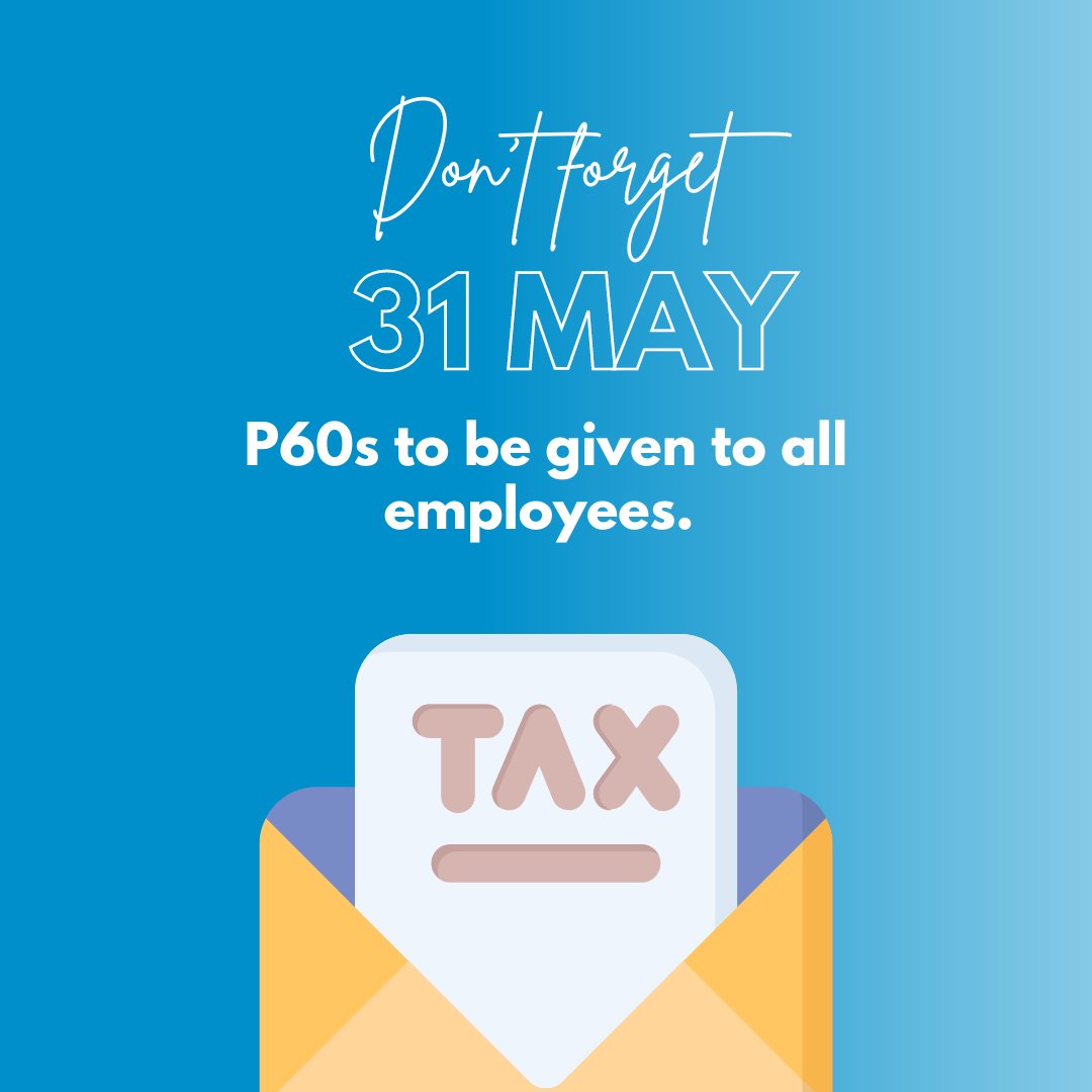 BrownButler1919's tweet image. Have you given your employees their P60s yet?

If not, make sure you do so by 31 May!

Contact us for advice on your payroll obligations.

#P60 #Deadlines