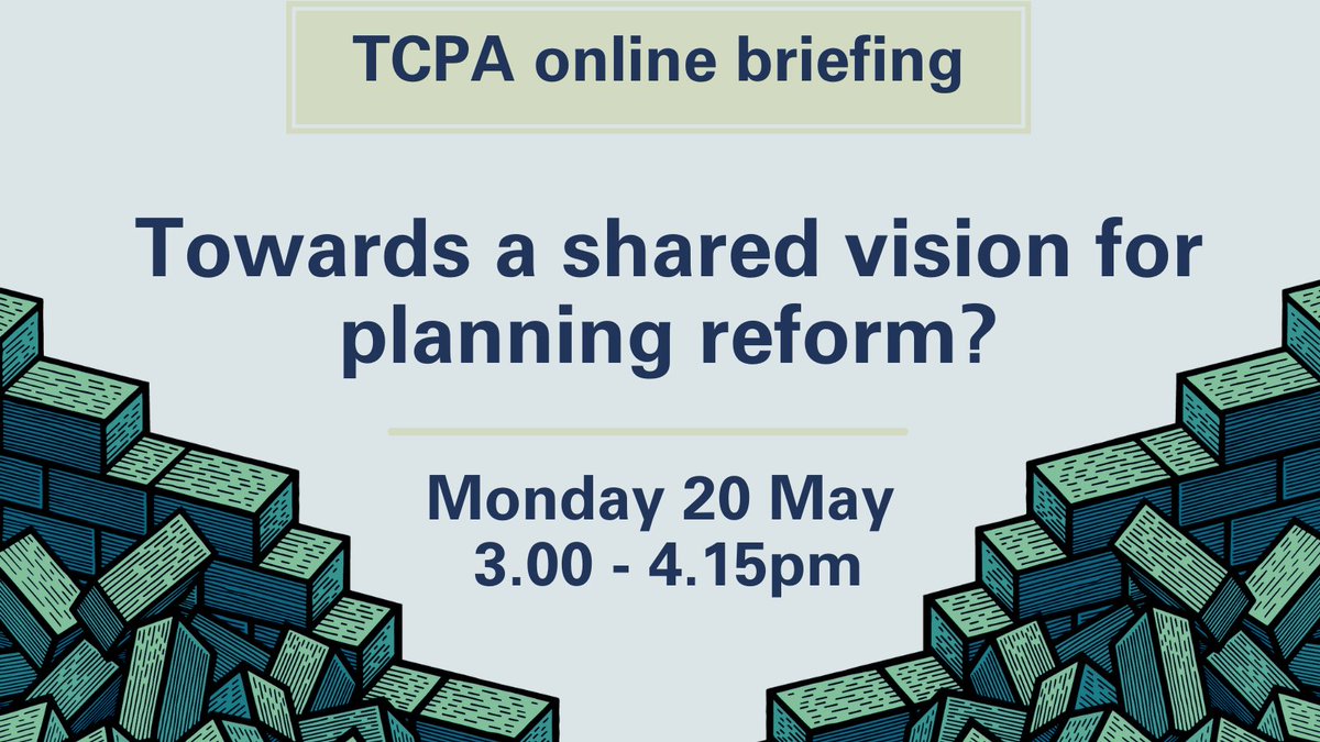 🗳️With a general election on the horizon, the issue of planning reform remains high on the political agenda. ❎Underfunded, demoralised & lacking public trust, the planning system is not capable of securing the transformational change we need. 🗣️Join us for a lively debate as we