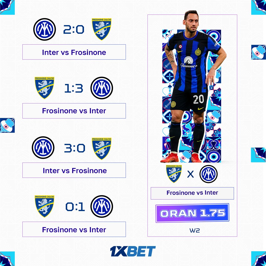 🇮🇹 Frosinone 🆚 Inter 🇮🇹 🔥 Inter, Frosinone'yi her maçta yendi ✅ Bu maçı da Şampiyonların kazanacağına dair bahse giriyoruz. ❤️ Bahis yap ➡️➡️➡️ tapxlink.com/line_tw