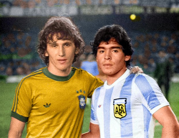 Zico y Maradona