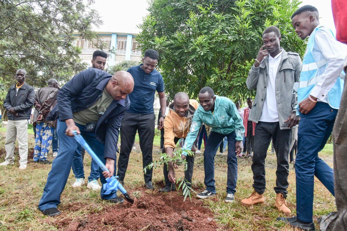KU Students and Staff, led by the Ag. Vice Chancellor, are making a positive impact by planting trees together! Let's continue to keep our environment green and healthy. #NationalTreePlantingDay 🌳 #GreenCampus #TreePlanting