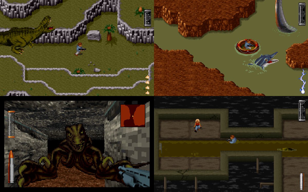 RetroGameGeeks's tweet image. JURASSIC PARK: In 1993 Dr. Alan Grant set out to escape from an island overrun by dinosaurs. An MS-DOS action game from Ocean this was based on an awesome film and also came to other formats, did you ever rescue Lex and Tim #retrogaming #Windows #Amiga #90s #film #movie #gaming