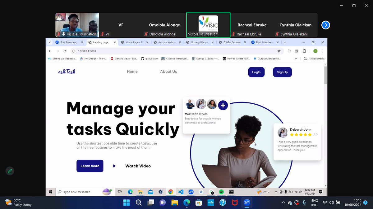 Visiola_Fdn's tweet image. Introducing Group 1&apos;s project: ASKTASK - a Task Management Website 🚀 Crafted with innovation during #VisiolaCodingBOOTCAMP. Empowering users to organize, prioritize, and track tasks seamlessly. Cheers to #WomenInTech leading the charge in #FullstackWebDevelopment! 💻✨