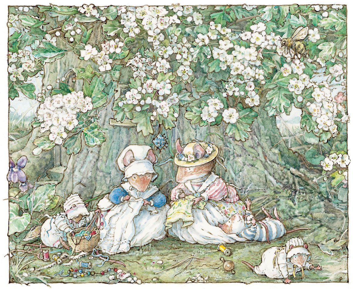 “Bees buzzed in and out of the flowers in the early morning sunshine and the scent of hawthorn blossom filled the air.”

From Poppy’s Babies, first published in spring 1994 and celebrating its 30th anniversary this year.