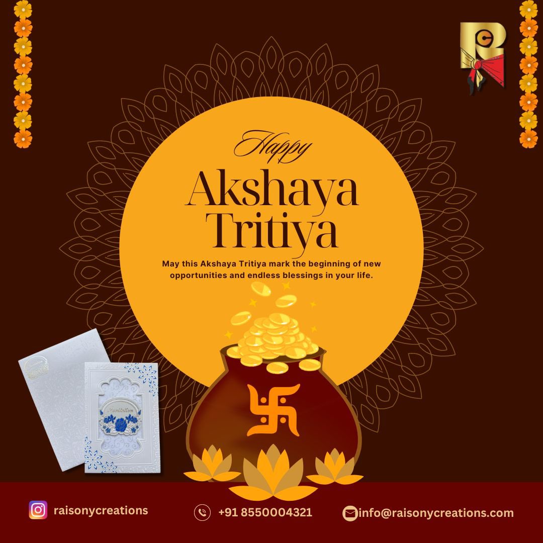 Raisonycreation's tweet photo. Hарру Akshava Tritiva
May this Akshaya Tritiya mark the beginning of new opportunities and endless blessings in your life😇
.
.
.
https://t.co/3uCLM5mZQX.
#raisonycreations #invitation #invitehealth #invitetravel #invitationtocreate #custominvitations #inviteret #invitedesign https://t.co/OvfNwslhjI
