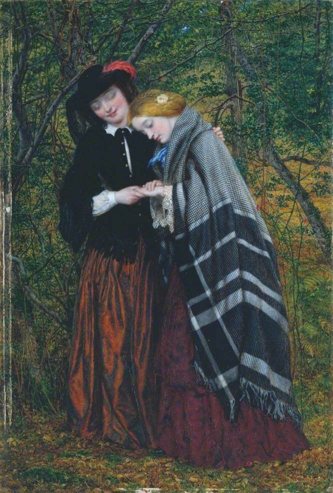 This is William Gale's stunning 1857 painting, The Confidante!! #Art #Fineart #Painting #Artist #PreRaphaelite #Painter #19thcentury #Victorian