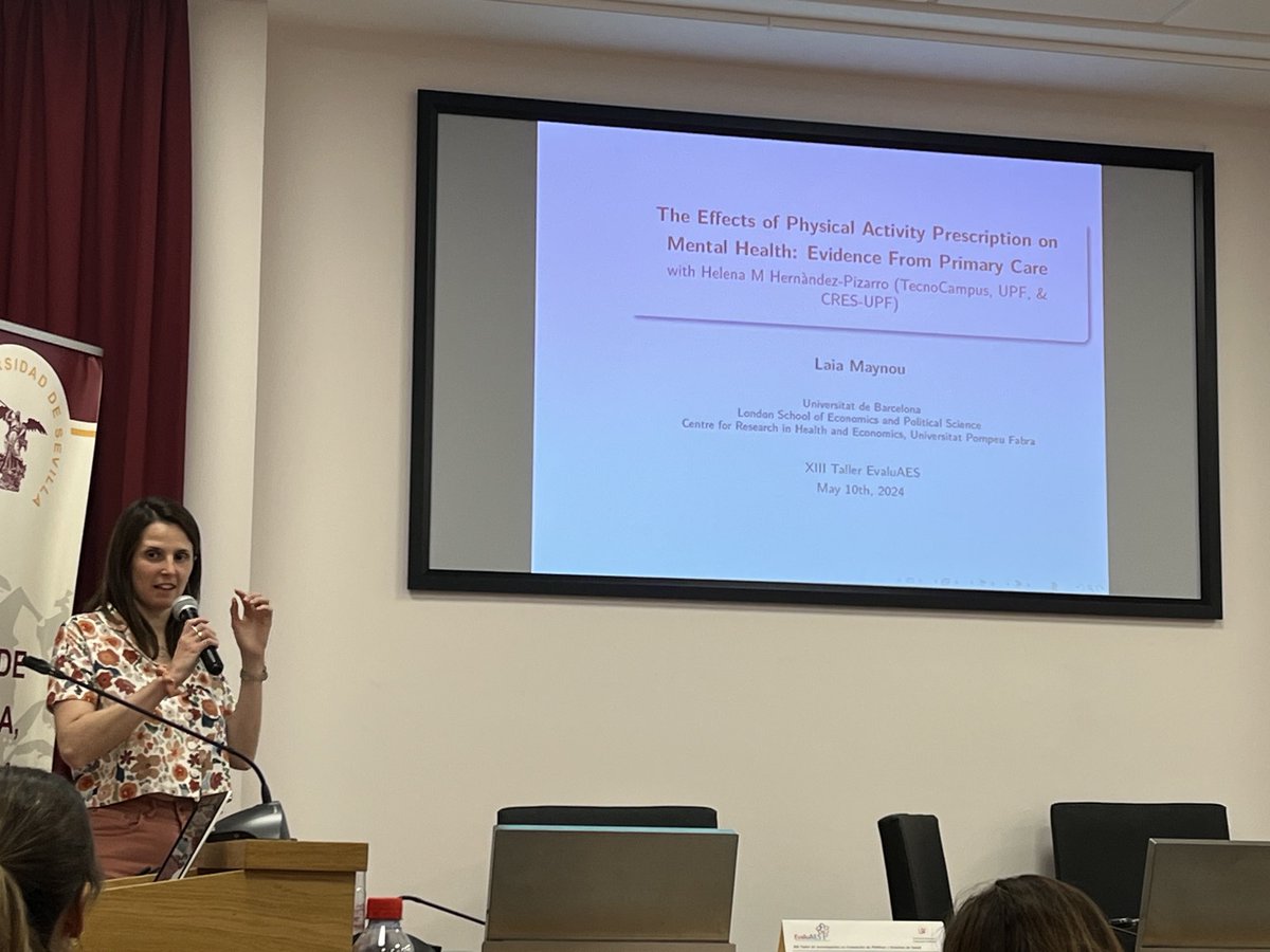 Después de la pausa para el café, seguimos con la presentación de ⁦<a href="/LaiaMaynou/">Laia Maynou Pujolràs</a>⁩ ⁦<a href="/evaluAES/">EvaluAES</a>⁩ ⁦<a href="/AESeconsalud/">AES - Asociación de Economía de la Salud</a>⁩