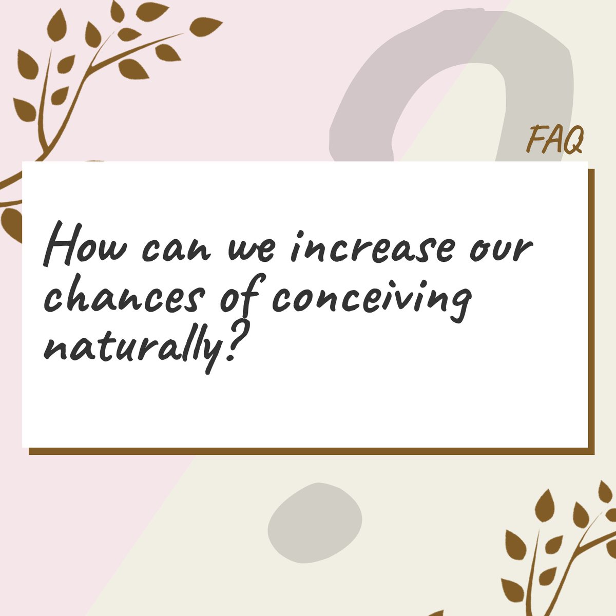 There are several ways to improve your chances of conceiving naturally including lifestyle changes such as maintaining a healthy weight, lowering alcohol consumption, adding supplements to your diet, and more!  

#FertilityWellnessInstitute #JourneyToParenthood