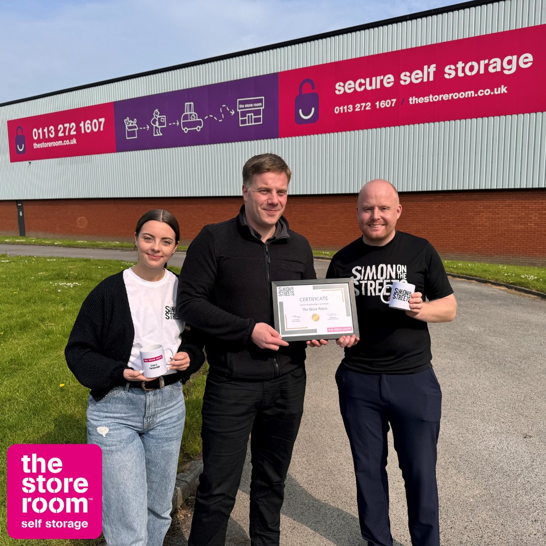 The Store Room received our framed 5-for-5 partnership certificate from at our #Leeds @Simonotstreets site this week!🎉 We have committed to donate £500 annually for 5 years to support their vital work aiding the homeless. 💖 We are proud to make a difference!🤝 #CommunitySupport