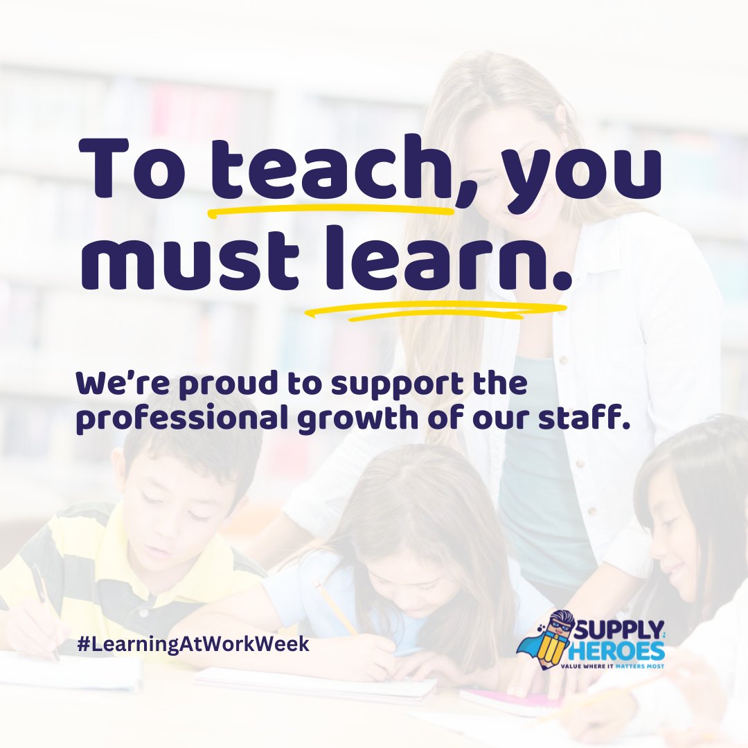 As a supply staff, further learning opportunities can be hard to come by. That's why we provide all of our candidates with: - Free access to education training resources - Interview and CV support - School holiday training events #LearningAtWorkWeek