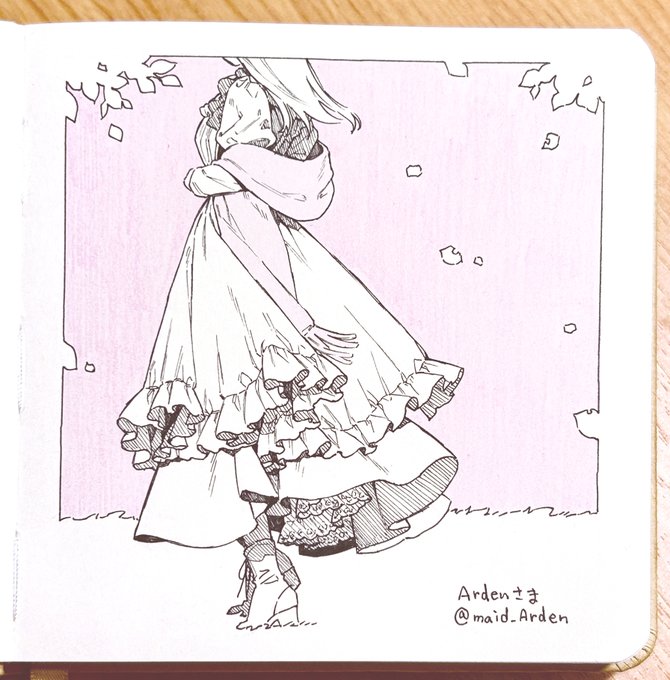 #メイドの日 アナログ線画メイドさんシリーズ 