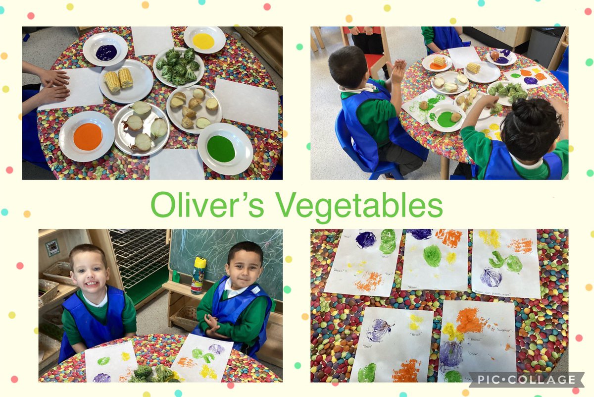 In Team nursery this week they have been reading ‘Oliver's Vegetables'. They have enjoyed painting with different vegetables. Tasting the different vegetables was great, the carrots went down a treat! 🥕 🥦 🌽 🥔 🧅 #ProudtobeOADV