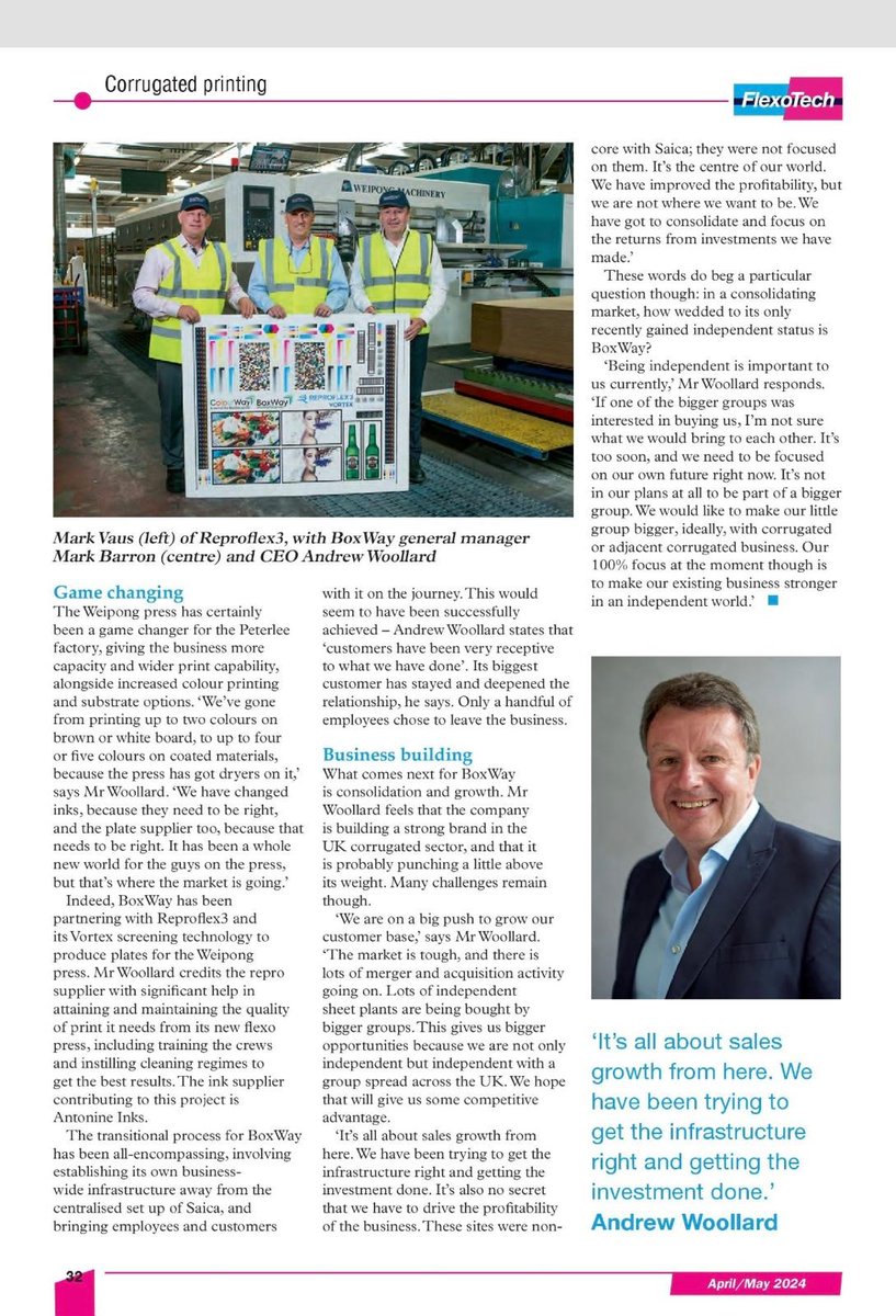 Reproflex3's tweet image. Read all about it! In this issue @FlexoTechMag Mark Vaus, our technical expert on corrugated packaging, contributes to an in-depth feature with insights on driving print quality, operational gains and the advantages of our #VORTEX technology.
shorturl.at/ctCR6 #Corrugated