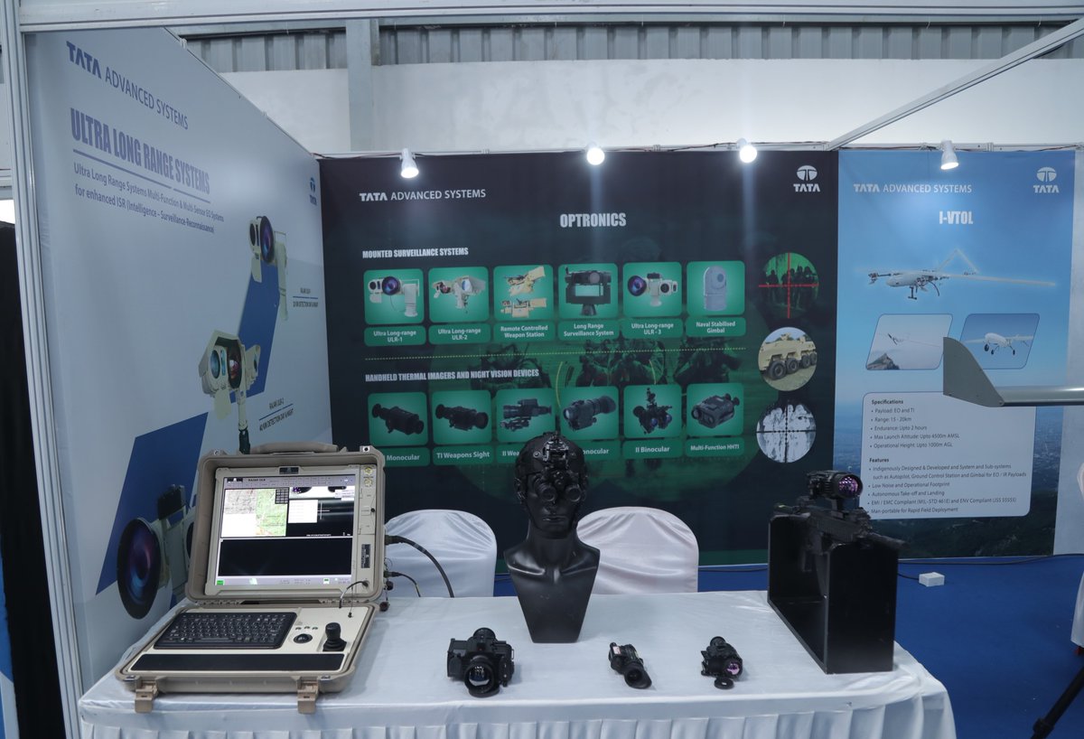 Tata Advanced Systems Ltd (TASL) participated in the inaugural Southern Star Army Academia Industry Interface event held in Bangalore from May 8-9, 2024 & showcased their range products/solutions. (incl ALS-50 vertical take-off and landing VTOL UAV) 📷 @tataadvanced