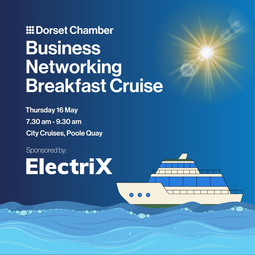 Dorset Chamber (@dorsetchamber) on Twitter photo There are limited spaces left for our Business Networking Breakfast Cruise, taking place on Thursday 16 May, hosted by <a href="/citycruises/">City Cruises</a> and sponsored by @LVElectriX.
Expand your business connections in a relaxed and informal environment.
Book now 👉 ow.ly/92b350RB9QJ There are limited spaces left for our Business Networking Breakfast Cruise, taking place on Thursday 16 May, hosted by <a href="/citycruises/">City Cruises</a> and sponsored by @LVElectriX.
Expand your business connections in a relaxed and informal environment.
Book now 👉 ow.ly/92b350RB9QJ