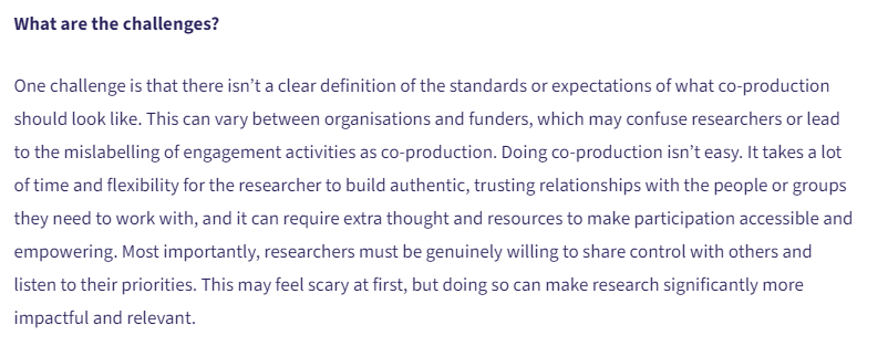 Interesting blog by @hdrukwales (Jack Palmer) - 'There isn’t a clear definition of the standards or expectations of what #coproduction should look like.' tinyurl.com/mpk82uzm 

This is something we at @health_cascade are working to address! #cocreation #codesign