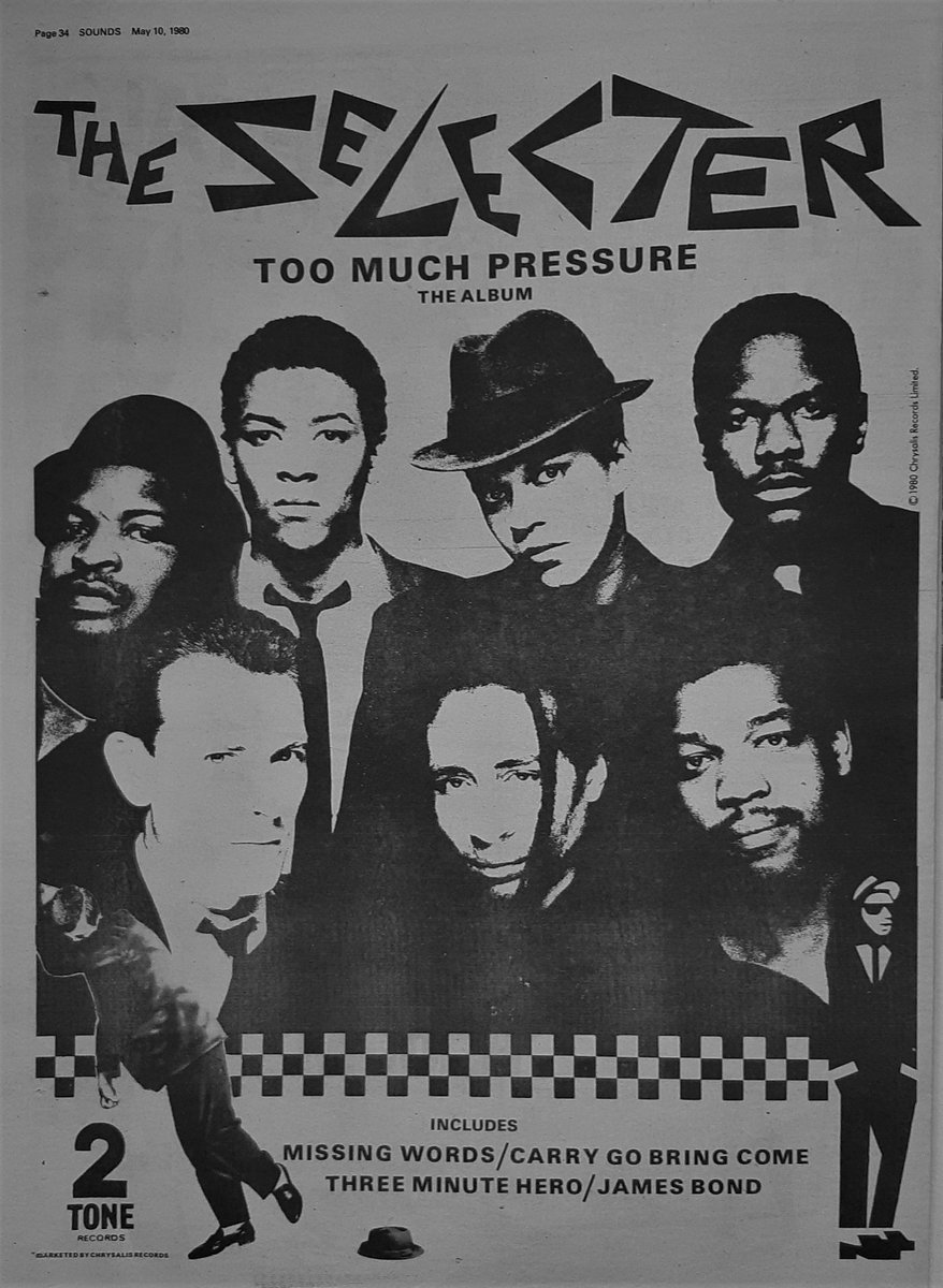 The Selecter's album 'Too Much Pressure' advert in Sounds 10th, May 1980. @TheSelecter @paulineblackOBE