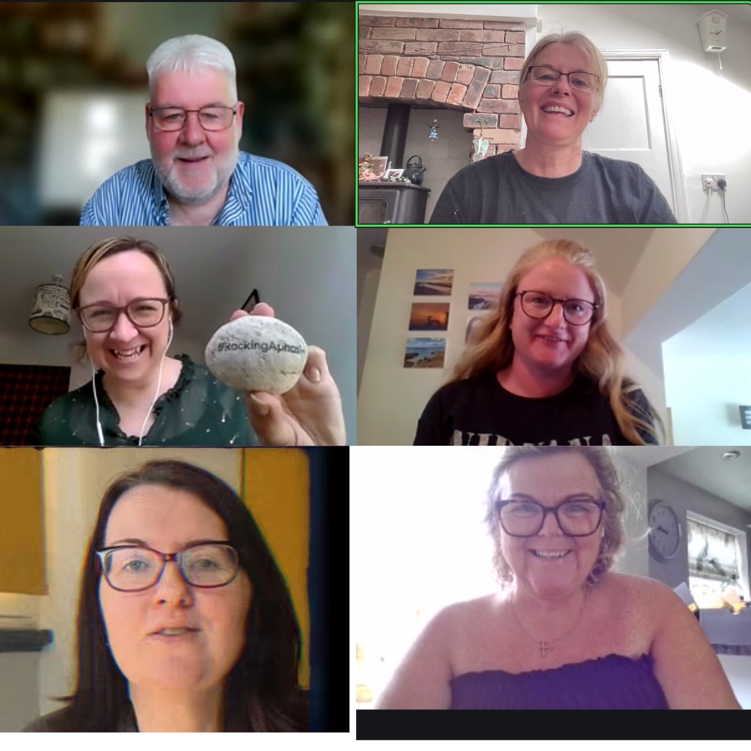 RockingAphasia's tweet photo. Team Rocking Aphasia is back! 
@ThrivePlayer @KathyCann1 @abracabadger @carlystroke @kats_crafts @KellyFogarty14 

So excited for this year’s creative #AphasiaAware rocking!
We’ll be posting ideas of how to get involved over next few weeks

Please join us 2024! https://t.co/solBBxJaGl