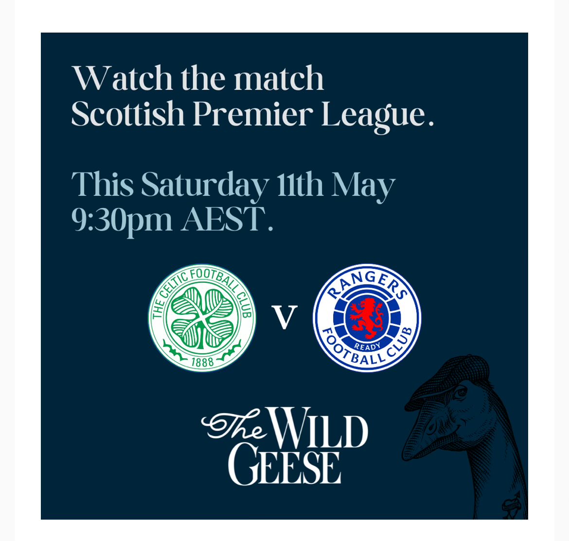 Want to watch the Old Firm game? Than get along to the The Wild Geese Bar at the Celtic Club in Brunswick Ní neart go cur le chéile. @CelticClubMelb @spfl #TheWildGeese @CelticFC @RangersFC #OldFirm #Football #Melbourne #Brunswick #Parkville #Glasgow