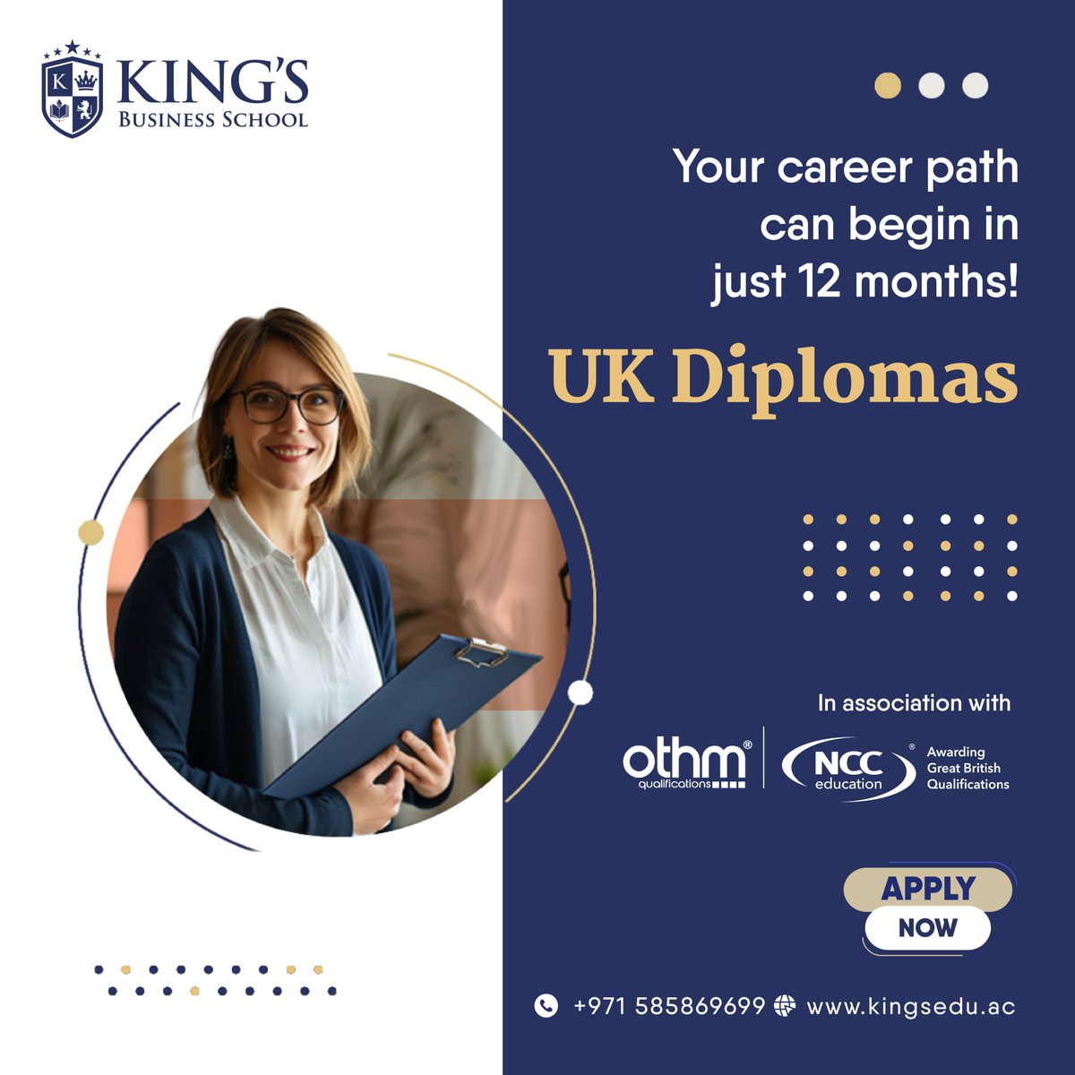 Level up your career! We offer specialized diplomas in everything from HR to Healthcare (partnered with OTHM & NCC). Find your perfect fit & launch your dream job!
.
.
#Diploma #CareerGoals #DiplomaPrograms #kingsbusinessschool #DiplomaCourses