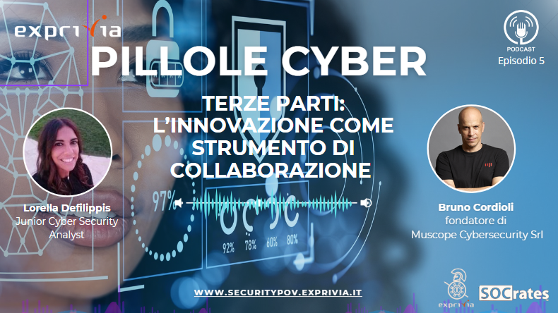 Exprivia_CY's tweet photo. #PODCAST #PILLOLECYBER #EPISODIOO5
#TerzeParti: l’innovazione come strumento di collaborazione https://t.co/3o0A3LTwac via #SecurityPoV with @br1 @muscopecyb @Lorella__D @Exprivia_CY #SOCrates https://t.co/CjBq7A8OY3