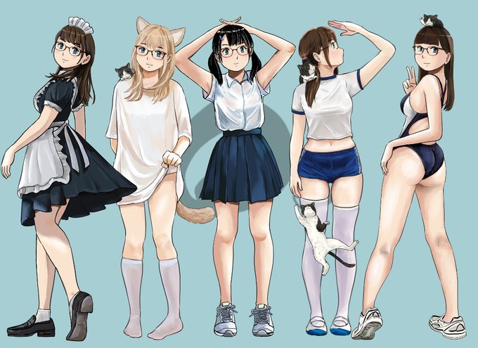 #フォロワー1万以下の神絵師発掘したい メガネ娘の立ち絵多めです 