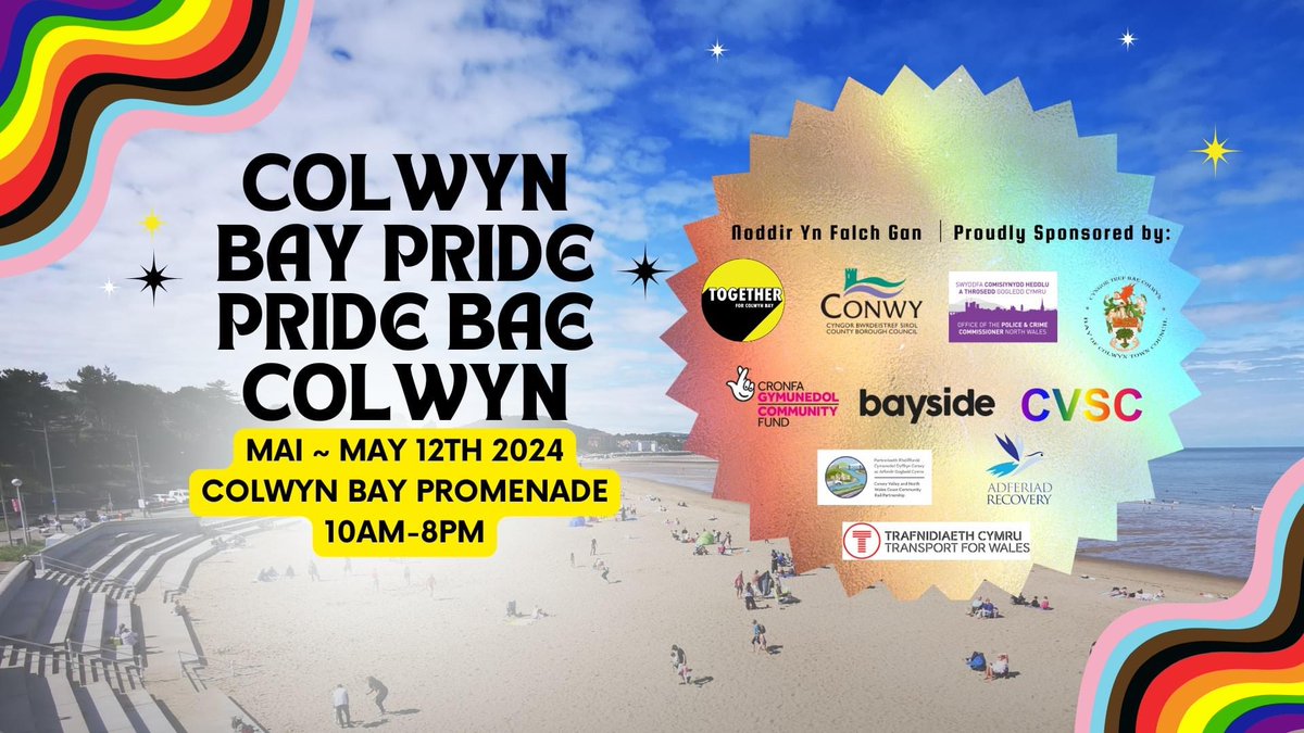 🌈 Get ready to paint the town rainbow this Sunday at @ColwynBay Pride!  🏳️‍🌈🎉

#NorthWales #VisitNorthWales #DiscoverNorthWales #ExploreNorthWales #NorthWalesBusiness #GoNorthWales #NorthWalesTourism #findyourepic #AdventureAwaits #ColwynBayPride