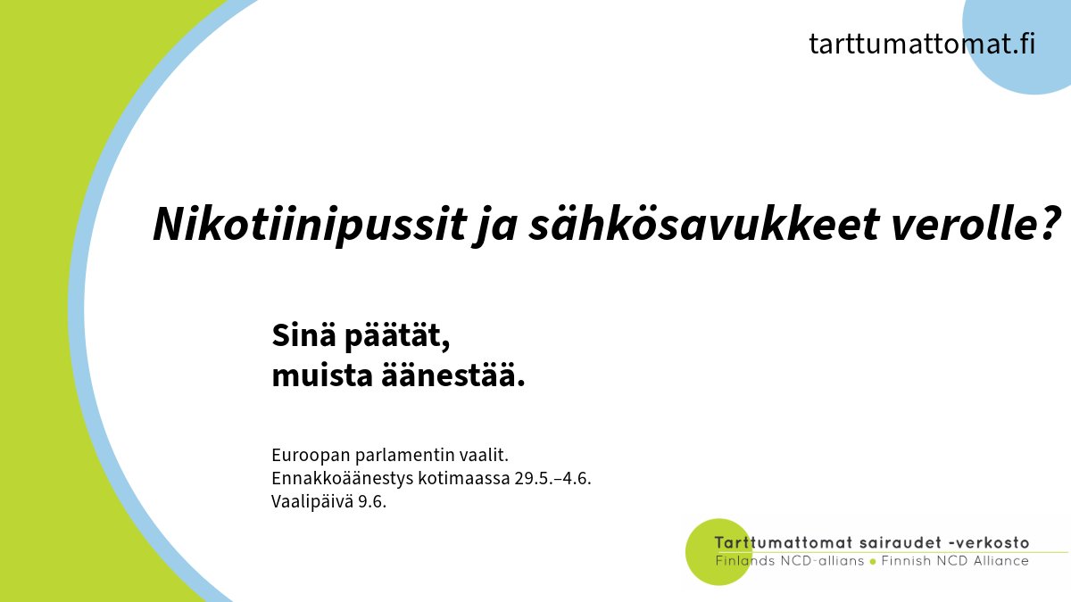 Nikotiinipussit ja sähkösavukkeet verolle? Terveysjärjestöjen vaalitavoite: Tupakkaverodirektiiviin tulee sisällyttää uudet tupakka- ja nikotiinituotteet, kuten sähkösavukenesteet ja nikotiinipussit.
#diabetesfi #euvaalit