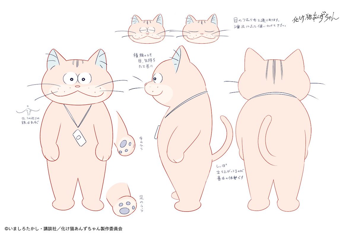 🐾キャラクターボード公開🐾 あんずのキャラクター設定画を公開！ 細かく設定があるようです。 目のつむり方には2種類あるとか！ 劇場でお確かめください👀 7.19(金) 全国公開 #化け猫あんずちゃん #GhostCatAnzu