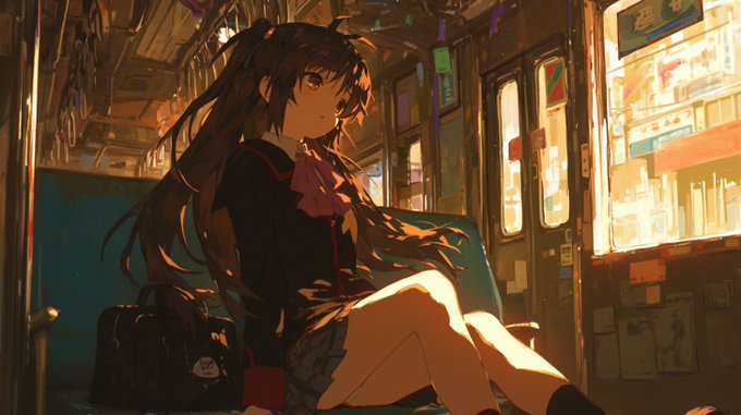 「女の子 電車内」のTwitter画像/イラスト(新着)