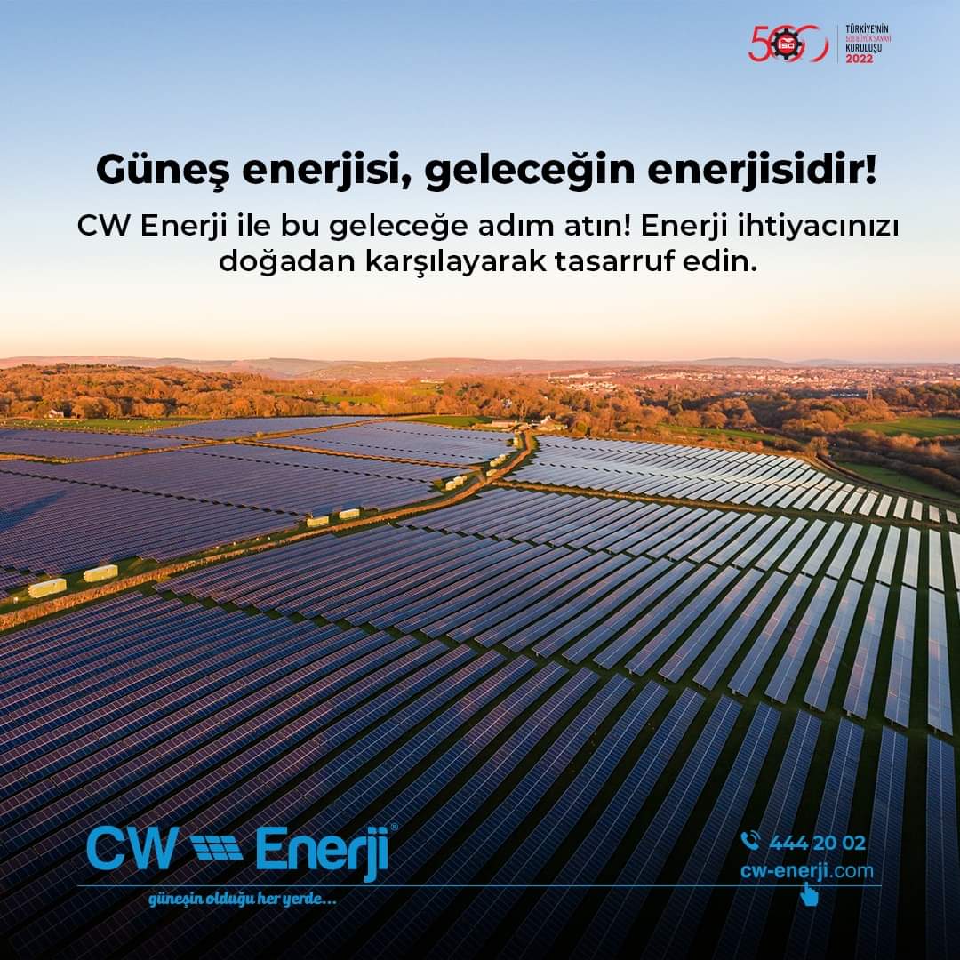 Güneş enerjisi, geleceğin enerjisidir. CW Enerji ile bu geleceğe adım atın! Enerji ihtiyacınızı doğadan karşılayarak tasarruf edin. #cwenerji