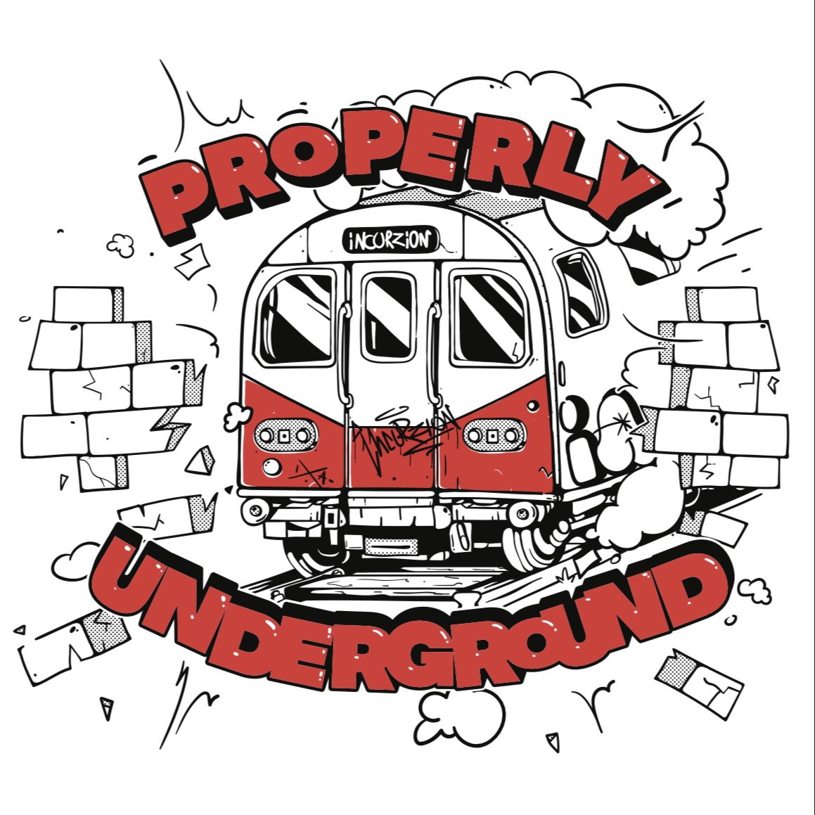 The ‘Properly Underground’ White T Shirt is here and ready 🚂

Sizes from XS through to XXL now available. 

incurzionaudio.com/products/prope…