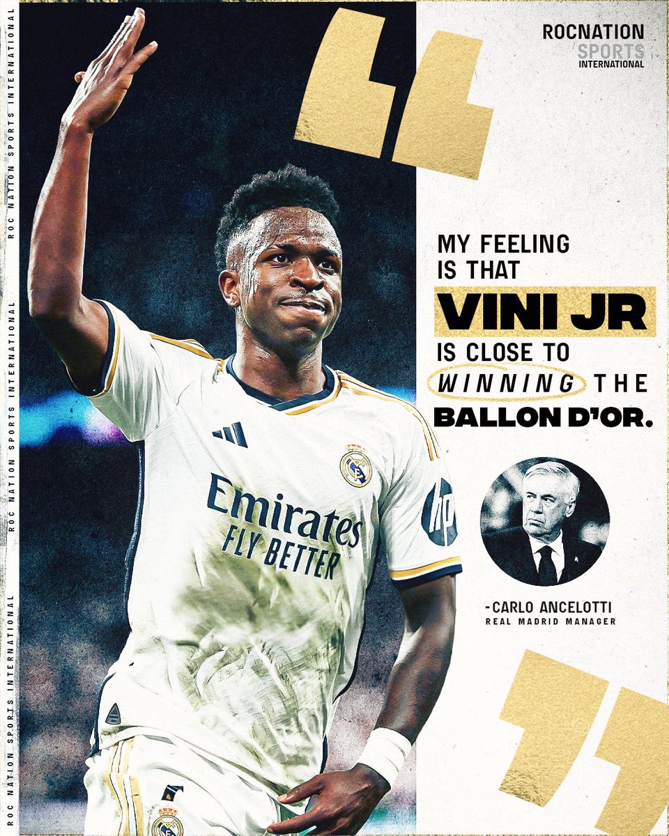 Carlo Ancelotti is tipping @vinijr to win the 2024 Ballon d’Or 🏆