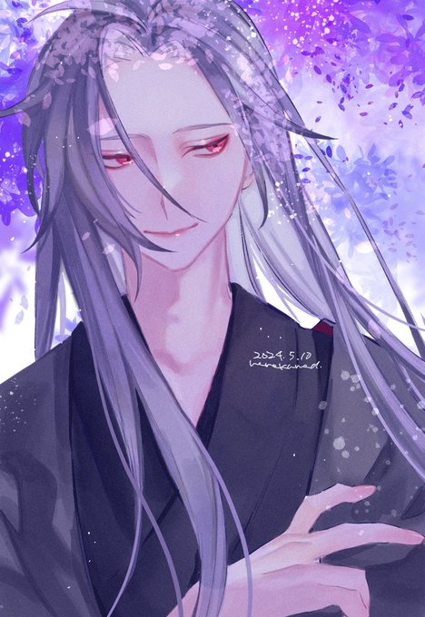 「kimono wisteria」 illustration images(Latest)