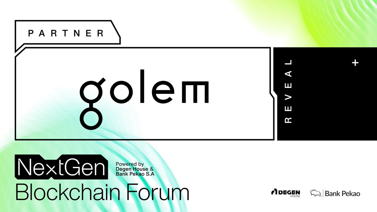 Make some noise for our new 'NextGen Blockchain Forum' partner - <a href="/golemproject/">Golem Network</a> 🤝

As you may know, together with <a href="/BankPekaoSA/">Bank Pekao S.A.</a> we're organizing an event, focused on showcasing real-world use cases of blockchain technology. We're excited that <a href="/golemproject/">Golem Network</a> will be a part of it 😎