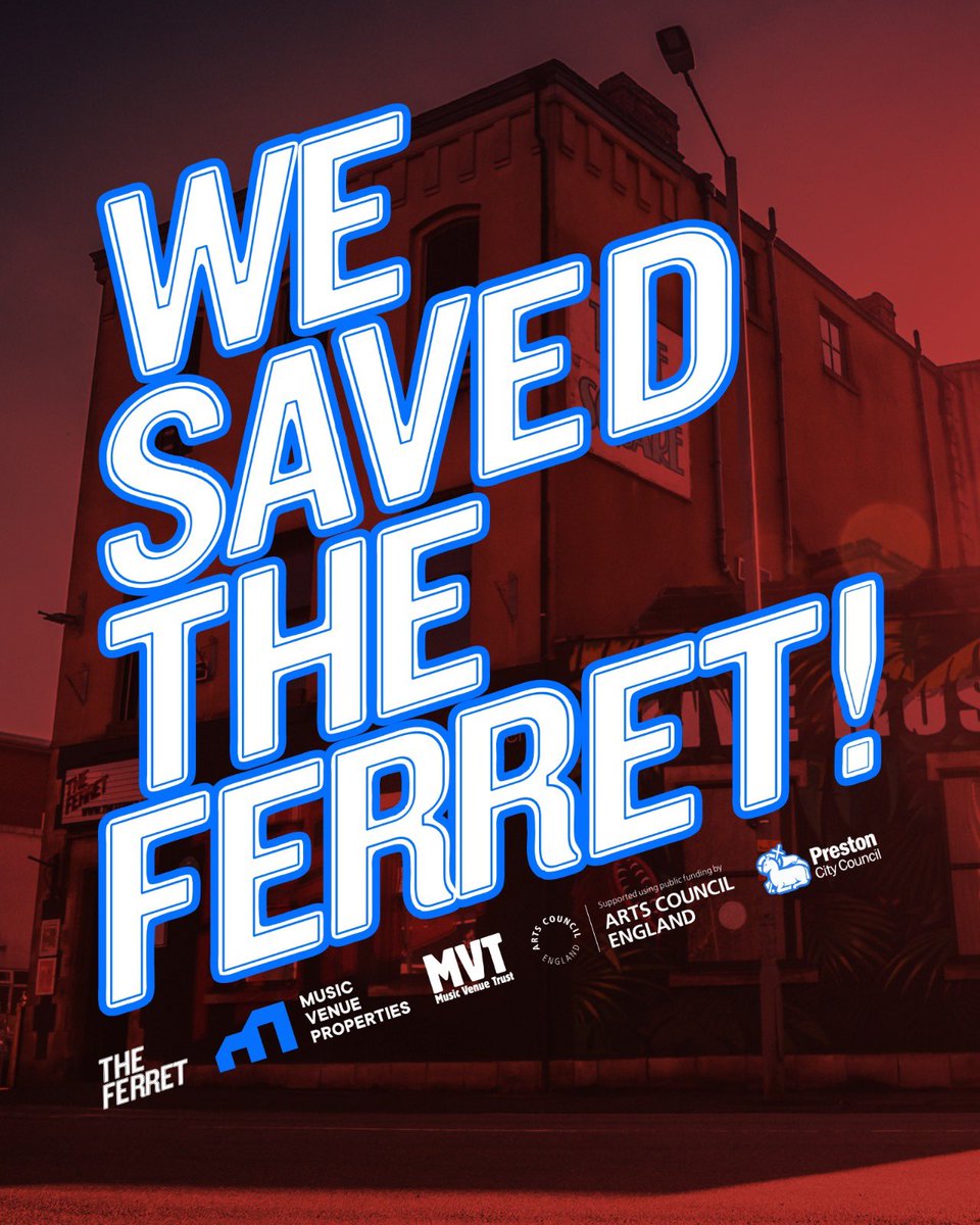FerretPreston's tweet photo. Well, we did it. We #SavedTheFerret ♥️

We cannot thank our friends at @musicvenueprop &amp; @musicvenuetrust enough for their belief in our venue and for understanding the importance of keeping #Grassroots venues alive. https://t.co/elG7ivPke1