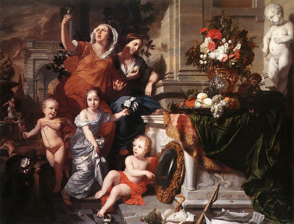 Gerard de Lairesse, Allegory of the Five Senses (1668). Housed at the Kelvingrove Art Gallery and Museum in Glasgow, Scotland. #DutchGoldenAge