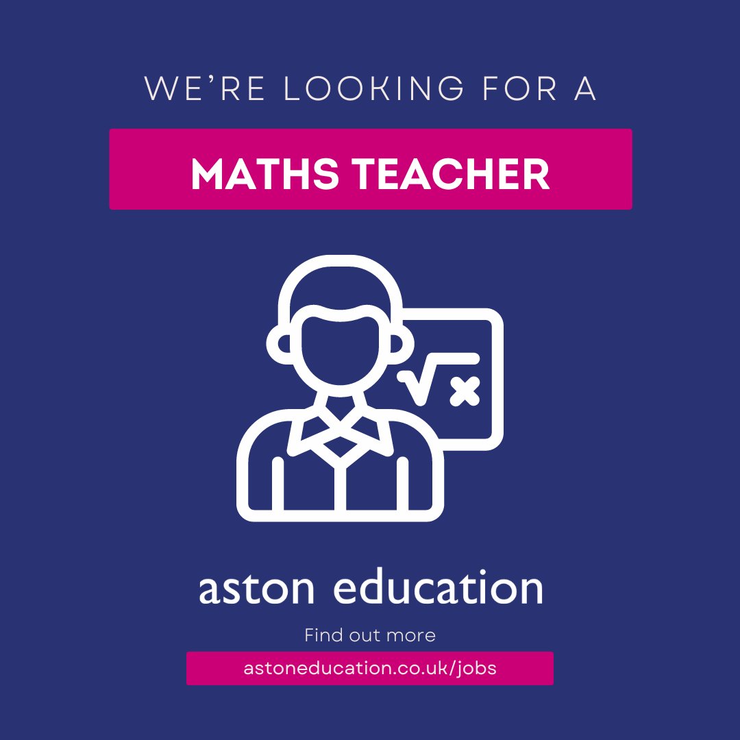 📐 Unlock Potential with Every Equation!

🌟 Seeking a Dedicated Maths Teacher in Bexley!

astoneducation.co.uk/jobs/mathsb403…

#MathsTeachingJobs #EducationCareers #TeachingJobs #BexleyJobs #LondonTeachingJobs #MathsTeacher #AstonEducation