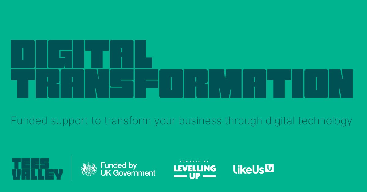 Wanting to transform your business through Digital Technology? 💻
LikeUs can help, thanks to the partnership with the Tees Valley Combined Authority🙌
✅Fully Funded Workshops
✅Access to Digital Marketing Experts
✅Digital Funding &amp; Grants

Sign up now - like-us.co.uk/tees-valley-di…