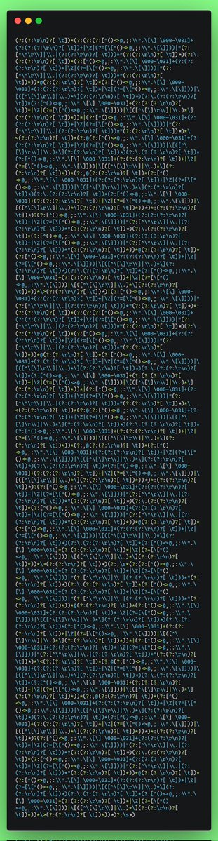 email rfc regex... no way anyone is supporting all of it