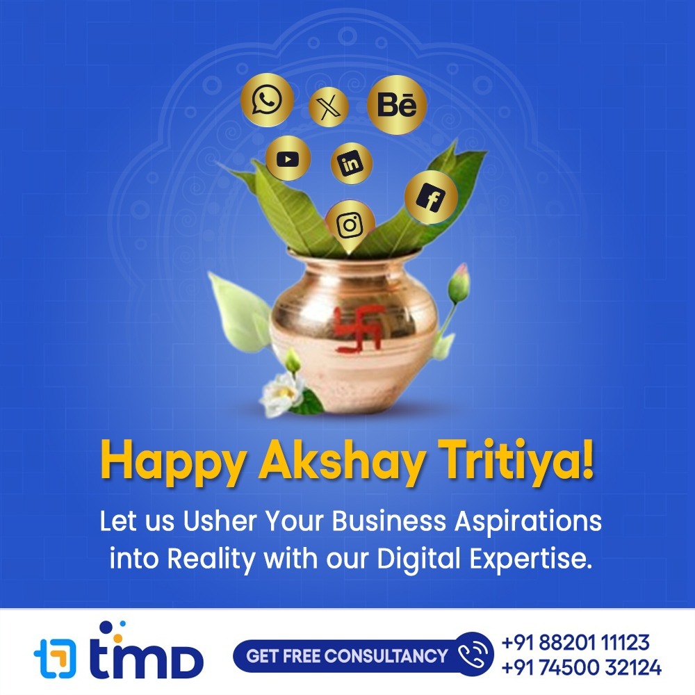 Happy Akshay Tritya, may this auspicious day bring growth and success to your business. 

#TimDWishes #TimDigital #AkshayTritya #HappyAkshayaTritiya #festive #festivevibes #DigitalizeYourGoal #LetsGrowTogether