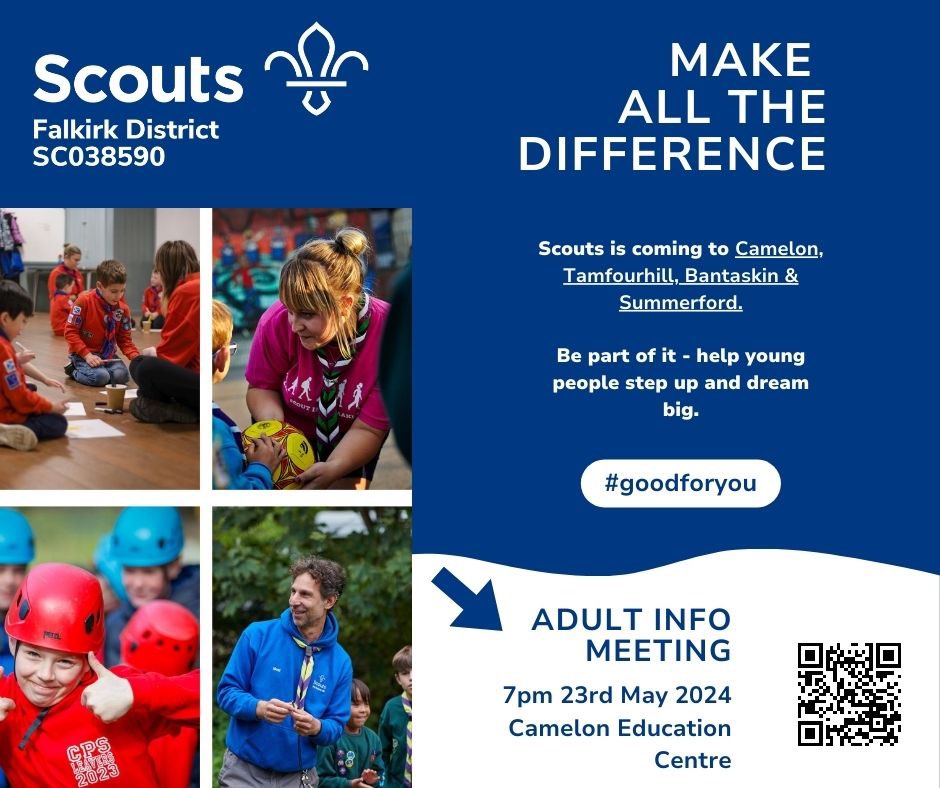 We’re excited at looking to bring Scouting back to this area! ⚜️ Please share the details of our adult info meeting below with anyone you think would be interested in getting involved. #SkillsForLife #goodforyou